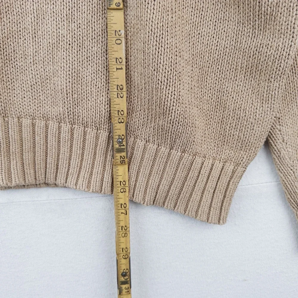90's Vintage Polo Ralph Lauren Knit Sweater Mens 2XL Camel Brown Cotton Crewneck